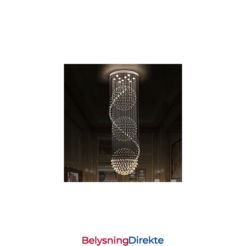 10 Lys 2,5 Meter Lang Dråpe Regndråpe Dråpeformet Moderne Krystalltaklysekrone Innendørs Anhengslampe
