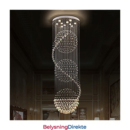 10 Lys 2,5 Meter Lang Dråpe Regndråpe Dråpeformet Moderne Krystalltaklysekrone Innendørs Anhengslampe