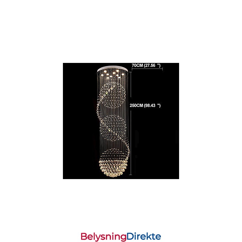 10 Lys 2,5 Meter Lang Dråpe Regndråpe Dråpeformet Moderne Krystalltaklysekrone Innendørs Anhengslampe