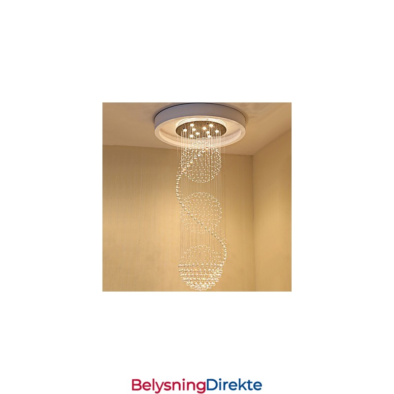 10 Lys 2,5 Meter Lang Dråpe Regndråpe Dråpeformet Moderne Krystalltaklysekrone Innendørs Anhengslampe