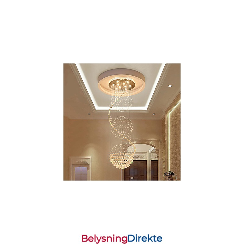 10 Lys 2,5 Meter Lang Dråpe Regndråpe Dråpeformet Moderne Krystalltaklysekrone Innendørs Anhengslampe