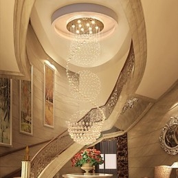 10 Lys 2,5 Meter Lang Dråpe Regndråpe Dråpeformet Moderne Krystalltaklysekrone Innendørs Anhengslampe