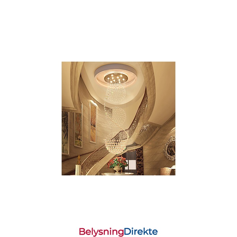 10 Lys 2,5 Meter Lang Dråpe Regndråpe Dråpeformet Moderne Krystalltaklysekrone Innendørs Anhengslampe