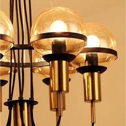 Personlig Lysekrone Med 6 Lys Og Glassskjerm