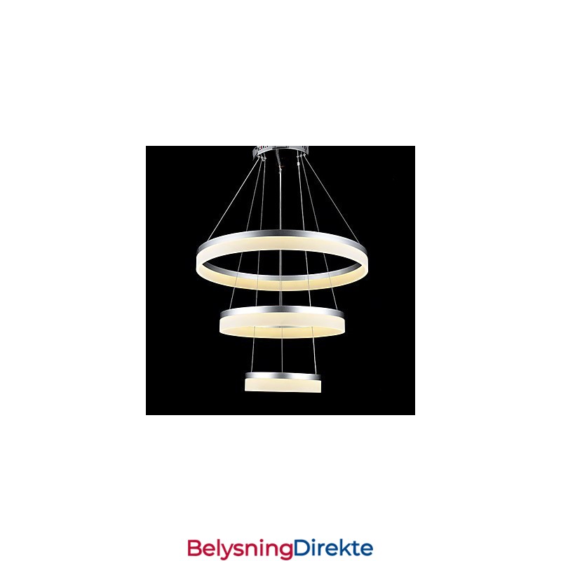 Runde Lysekronelys Belysning Moderne Akryllamper Luksuriøse Taklamper Med Tre Ringer