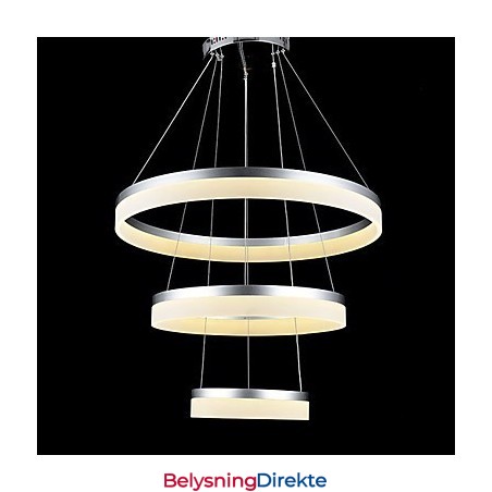 Runde Lysekronelys Belysning Moderne Akryllamper Luksuriøse Taklamper Med Tre Ringer