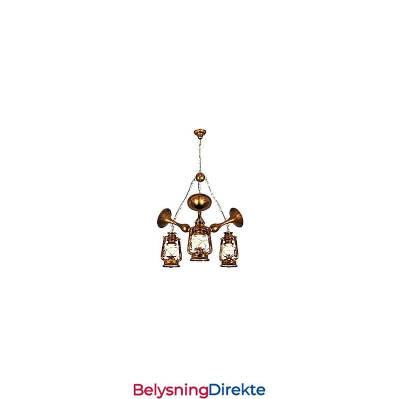 Rustikk Hytte Vintage Retro Country Globe Maleri Feature For Mini Style Designers Metalllysekrone