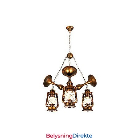 Rustikk Hytte Vintage Retro Country Globe Maleri Feature For Mini Style Designers Metalllysekrone