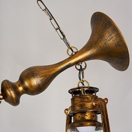 Rustikk Hytte Vintage Retro Country Globe Maleri Feature For Mini Style Designers Metalllysekrone