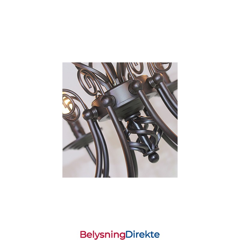 Europeisk Enkel Jernlampe Med Stearinlys Og 8 Lysekroner