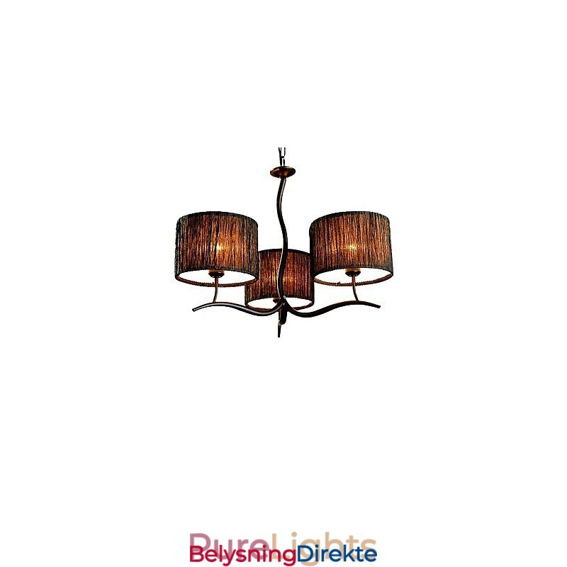 Tradisjonell Klassisk Lysekrone Med 3 Lys Og Enkel Stoffskjerm