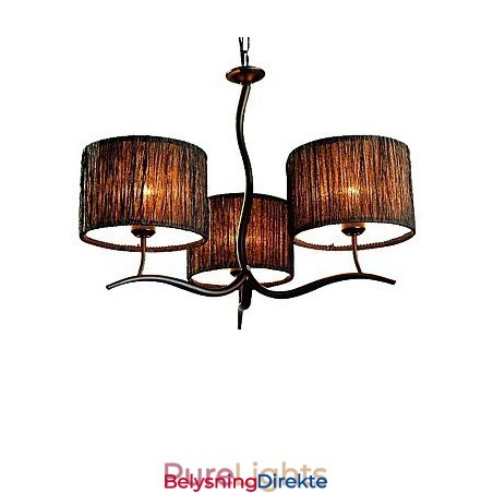 Tradisjonell Klassisk Lysekrone Med 3 Lys Og Enkel Stoffskjerm