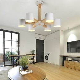 Lysekrone Med 6 Lys Moderne Samtidsstil Tradisjonell Klassisk Vintage Landlig Treelement For Tre