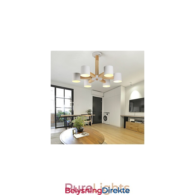 Lysekrone Med 6 Lys Moderne Samtidsstil Tradisjonell Klassisk Vintage Landlig Treelement For Tre
