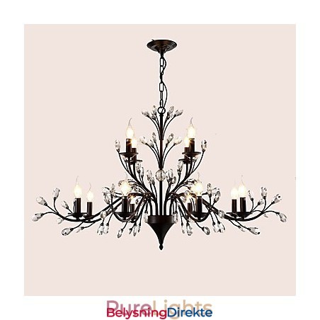 Krystalllysekrone Med 12 Lys Moderne Samtidsstil Tradisjonell Klassisk Vintage Retro Landlig Maleri