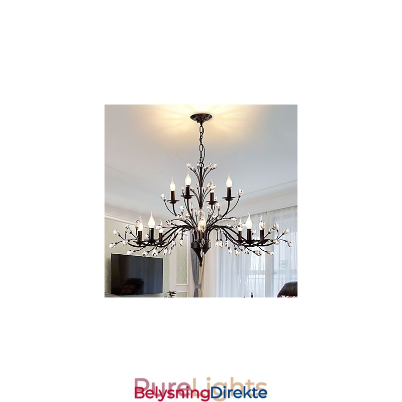 Krystalllysekrone Med 12 Lys Moderne Samtidsstil Tradisjonell Klassisk Vintage Retro Landlig Maleri