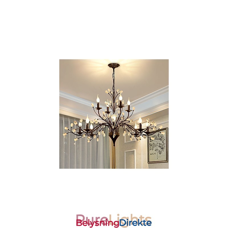 Krystalllysekrone Med 12 Lys Moderne Samtidsstil Tradisjonell Klassisk Vintage Retro Landlig Maleri