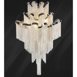 Aluminium Stream Lysekrone Designer Pendellampe Sølvfarget Spiraltrapp