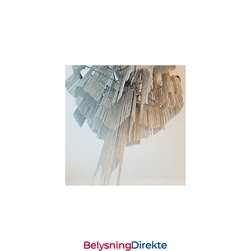 Aluminium Stream Lysekrone Designer Pendellampe Sølvfarget Spiraltrapp