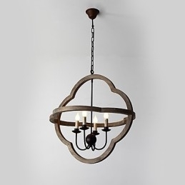 Vintage Metall Amerikansk Industriell Loftsfarget Lysekronelampe I Tre Til Innendørs Dekorasjon