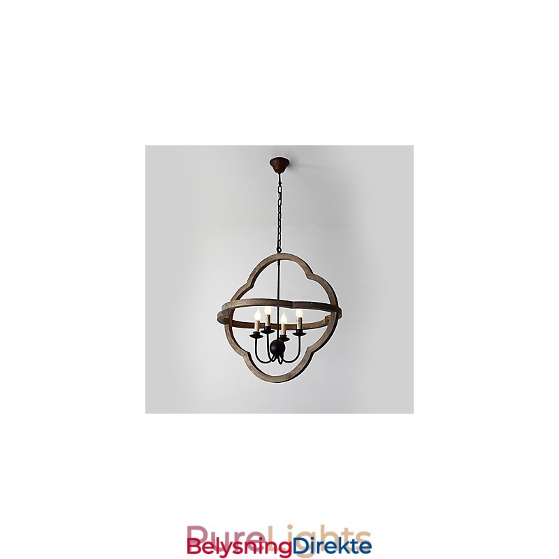 Vintage Metall Amerikansk Industriell Loftsfarget Lysekronelampe I Tre Til Innendørs Dekorasjon