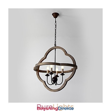 Vintage Metall Amerikansk Industriell Loftsfarget Lysekronelampe I Tre Til Innendørs Dekorasjon