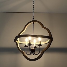 Vintage Metall Amerikansk Industriell Loftsfarget Lysekronelampe I Tre Til Innendørs Dekorasjon