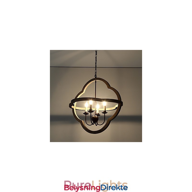 Vintage Metall Amerikansk Industriell Loftsfarget Lysekronelampe I Tre Til Innendørs Dekorasjon