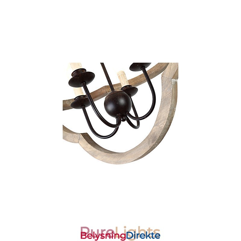 Vintage Metall Amerikansk Industriell Loftsfarget Lysekronelampe I Tre Til Innendørs Dekorasjon