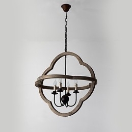 Vintage Metall Amerikansk Industriell Loftsfarget Lysekronelampe I Tre Til Innendørs Dekorasjon