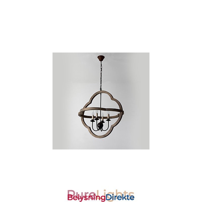 Vintage Metall Amerikansk Industriell Loftsfarget Lysekronelampe I Tre Til Innendørs Dekorasjon