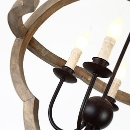 Vintage Metall Amerikansk Industriell Loftsfarget Lysekronelampe I Tre Til Innendørs Dekorasjon