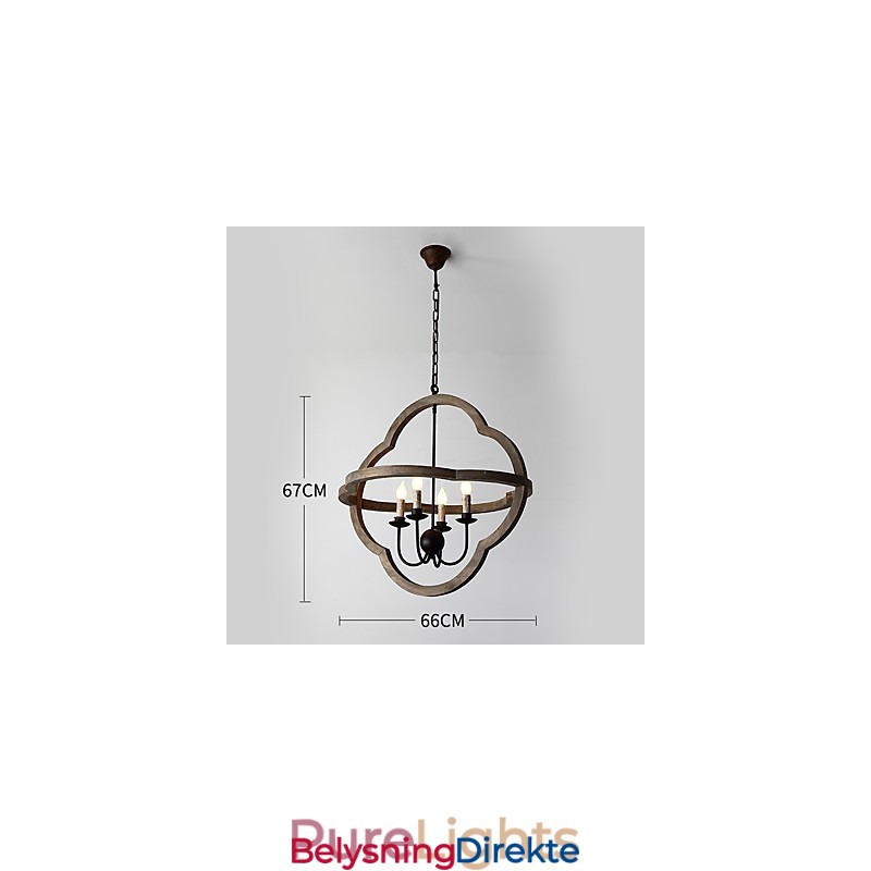 Vintage Metall Amerikansk Industriell Loftsfarget Lysekronelampe I Tre Til Innendørs Dekorasjon