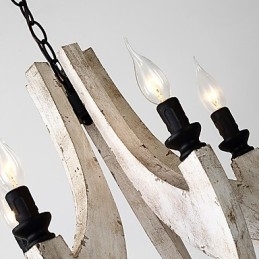 Vintage Maleri-Funksjon Mini-Stil Tre-Bambus Lysekronelampe Dekorer Pendellampe