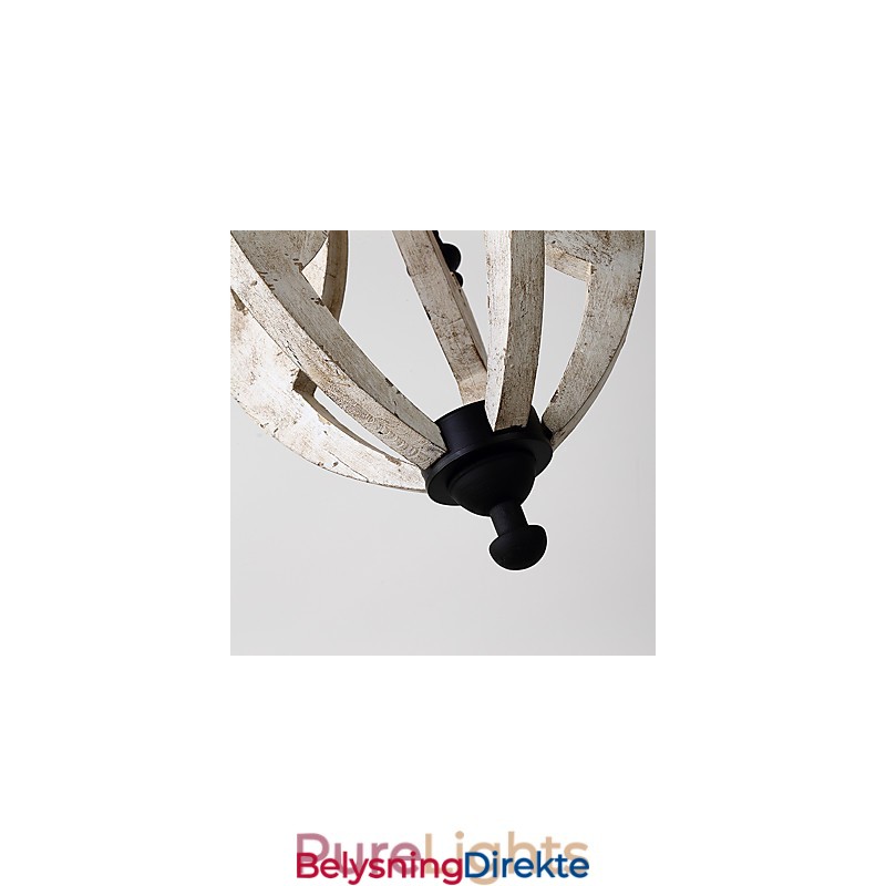 Vintage Maleri-Funksjon Mini-Stil Tre-Bambus Lysekronelampe Dekorer Pendellampe