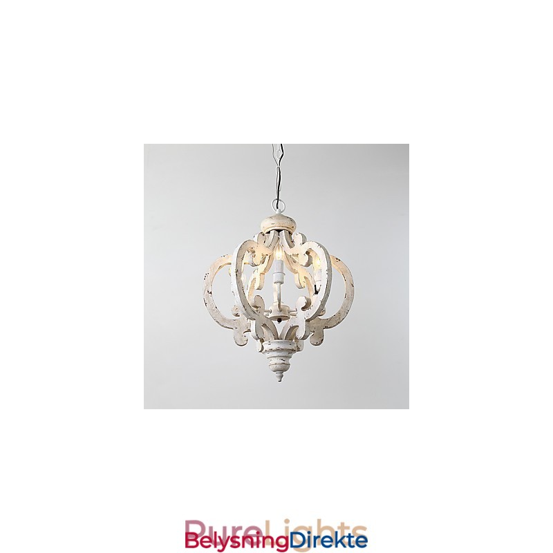 Vintage Maleri-Funksjon Mini-Stil Tre-Bambus Lysekronelampe Dekorer Pendellampe