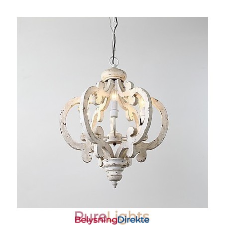 Vintage Maleri-Funksjon Mini-Stil Tre-Bambus Lysekronelampe Dekorer Pendellampe