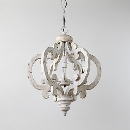 Vintage Maleri-Funksjon Mini-Stil Tre-Bambus Lysekronelampe Dekorer Pendellampe