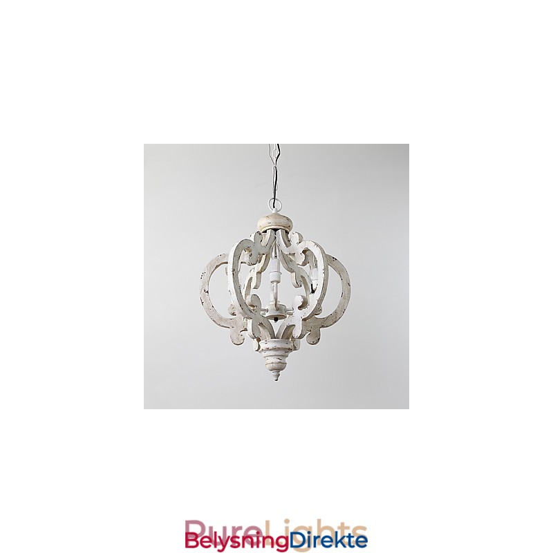 Vintage Maleri-Funksjon Mini-Stil Tre-Bambus Lysekronelampe Dekorer Pendellampe