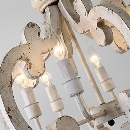 Vintage Maleri-Funksjon Mini-Stil Tre-Bambus Lysekronelampe Dekorer Pendellampe