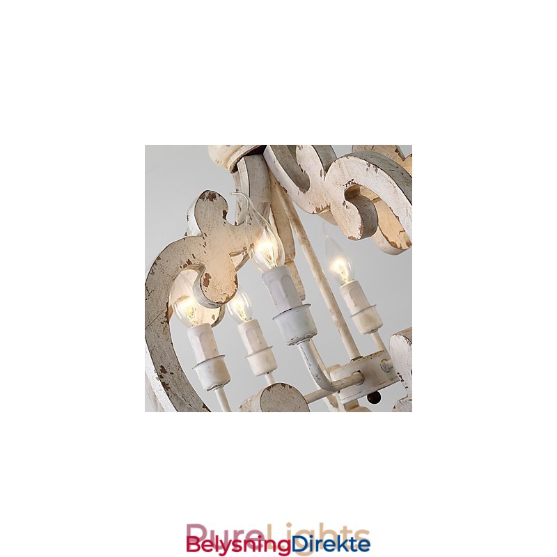 Vintage Maleri-Funksjon Mini-Stil Tre-Bambus Lysekronelampe Dekorer Pendellampe