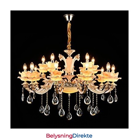 Pendellampe Sinklegering Funksjon For Krystall Mini Stil Metall Innendørs Butikker 15 Pærer