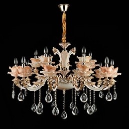 Pendellampe Sinklegering Funksjon For Krystall Mini Stil Metall Innendørs Butikker 15 Pærer