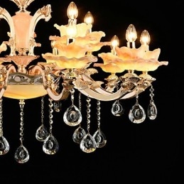 Pendellampe Sinklegering Funksjon For Krystall Mini Stil Metall Innendørs Butikker 15 Pærer