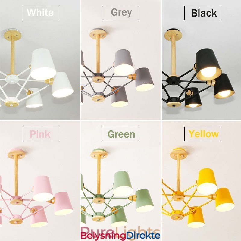 Flerfarget Makrontre Vintagemaleri Metalllysekrone