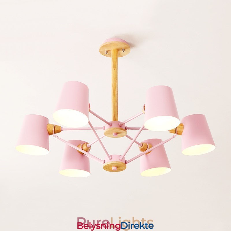 Flerfarget Makrontre Vintagemaleri Metalllysekrone