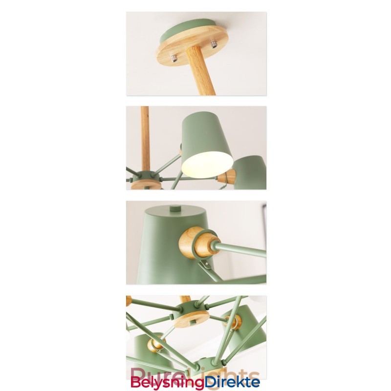 Flerfarget Makrontre Vintagemaleri Metalllysekrone