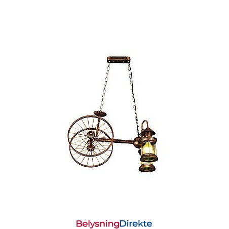 Rustikk Hytte Vintage Retro Country Globe Maleri Feature For Mini Style Designers Metalllysekrone