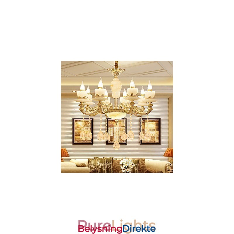 Europeisk Stil Atmosfære Sinklegering Krystall Hjemmelysekrone