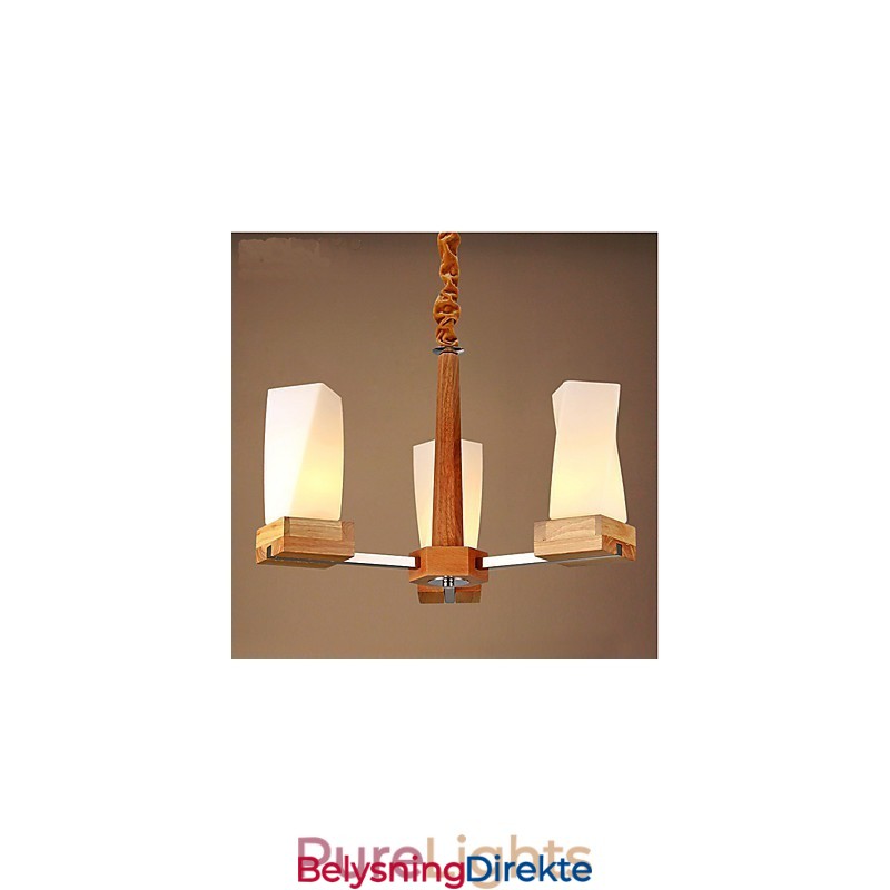 Enkel Kunstbelysning Massivt Tre Kreativ Stue Taklampe